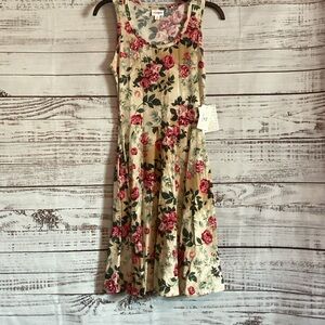 LuLaRoe Floral Nicki Dress - Pink and Cream